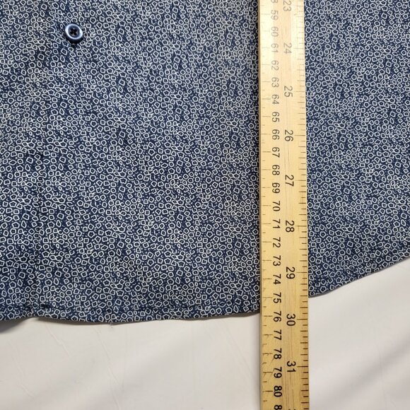 Adrienne Vittadini Mens Dress Shirt L 16.5 32/33 Slim Fit Geometric Button Up - Picture 15 of 16